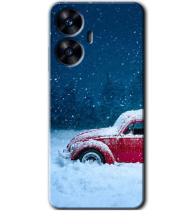 Realme C55 Kılıf HD Desen Baskılı Kılıf - Karlı Vosvos