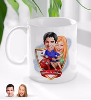 BK Gift Kişiye Özel İsimli Sevgililer Karikatürlü Beyaz Kupa Bardak-10