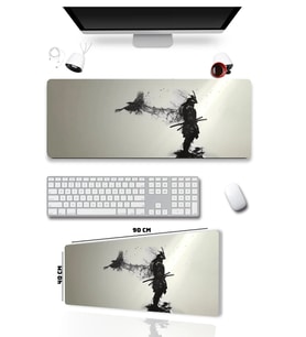 SonicTouch UltraGrand Kuzgun Xxl Gaming Oyuncu Masaüstü Siyah Beyaz Klavye Mouse Pad 40x90Cm