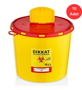 Tıbbi Atık Kovası 10 Litre x 10 Adet - Güvenli ve Dayanıklı (TAK 3210)