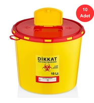 Tıbbi Atık Kovası 10 Litre x 10 Adet - Güvenli ve Dayanıklı (TAK 3210)