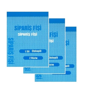 Sipariş Fişi Mini Otokopili 1-50 10x14 Gürmat Sipariş Fişi Kendinden Karbonlu 50 Sayfa 3 Adet (Beyaz)