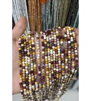Mokait Jasper Taşı Faset Küp Kesim 4x4mm Doğal Taş Dizi