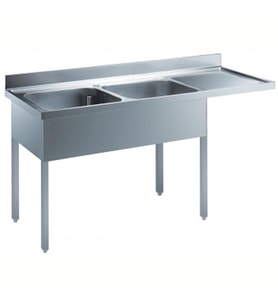Electrolux Professional Tezgahaltı Bulaşık Makinesi İçin Tezgah, 2 Evyeli (500x500 Mm), Damlalık Sağda - 1800 Mm EDBD1817R
