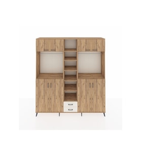 Hyperion Dolap 14 Raflı 2 Çekmeceli 2 Askılı 220x44x243 Çam-Çam/Aytaşı