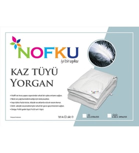 Nofku Tek Kişilik Kaz Tüyü Yorgan 155X215