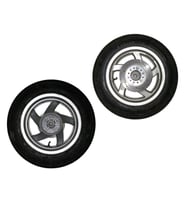 Scooter Arka Jant 12 Gri T5 Diskli Tip Küçük Göbek Lastikli Disk Dahil (4.00-12)