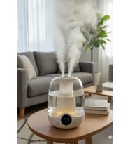 Glr K07 Beyaz Çift Spreyli Ultrasonik Sessiz Hava Nemlendirici ve Gece Lambası 2.5L Kapasite