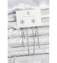 Çiçek Model Gümüş Pirinç Sallantılı Kadın Küpe