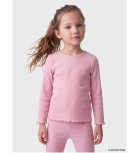 LCW Kids Pembe Nakışlı Kız Çocuk Tişört