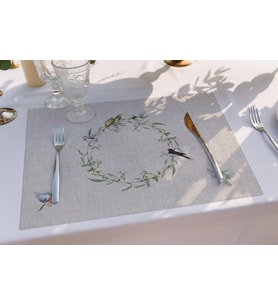 Adawall Kuşlu Bahçe Amerikan Servis 4'lü Set 35X50CM