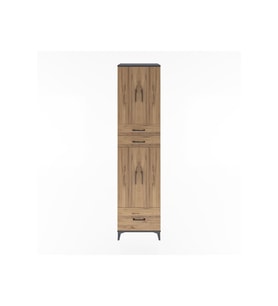 Hyperion Dolap 5 Raflı 3 Çekmeceli 4 Kapaklı 60x44x243 Antrasit-Çam