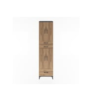 Hyperion Dolap 5 Raflı 3 Çekmeceli 4 Kapaklı 60x44x243 Antrasit-Çam