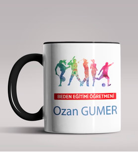 Kişiye Özel Beden Eğitimi Öğretmeni Tasarımlı Siyah Renk Kupa 3 (Siyah)