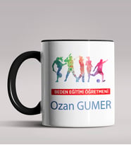 Kişiye Özel Beden Eğitimi Öğretmeni Tasarımlı Siyah Renk Kupa 3 (Siyah)