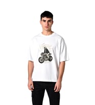 Cafe Racer Motor 1989 Baskılı Erkek Oversize Tişört