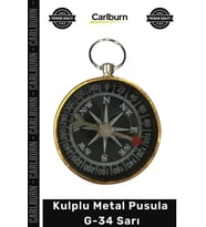 #Pusula Paslanmaz Çelik Dayanıklı Su Geçirmez Hassas Kamp Pusula Kulplu Metal Pusula G34 Sarı