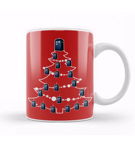 Tardis Doctor Who Christmas Tree Baubles Kupa Bardak Porselen