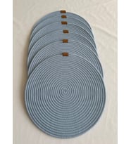 Yuvarlak Amerikan Servis Sofra Altlığı, Masa Dekoru Supla 33cm 4lü (Açık Mavi)