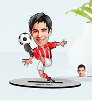 BK Gift Kişiye Özel Türkiye Milli Takım Formalı Futbolcu Karikatürlü Ahşap Biblo Model-1