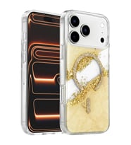 Onegif Apple iPhone 17 Pro Max Lotus Simli Magsafe Kapak - Gümüş