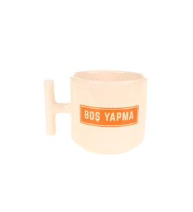 Krem T Kulp Boş Yapma Baskılı Parlak Kupa