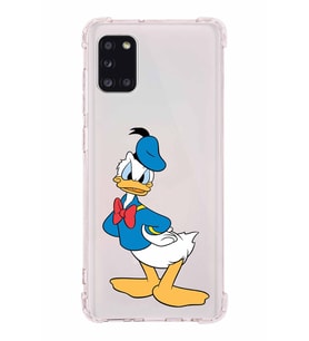 Samsung Galaxy A31  Köşe Korumalı Antişok Kapak Donald Duck Tasarımlı Şeffaf  Kılıf