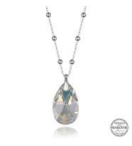 Swarovski Crystal Taşlı Top Zincir Damla Gümüş Kadın Kolye
