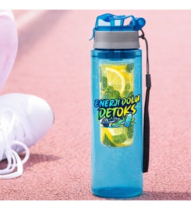 BK Gift Detoks Tasarımlı Süzgeç Hazneli Suluk 800 ml -6, BPA İçermeyen Detoks Matara
