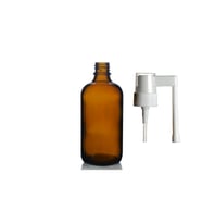 100ml kahverengi ağız spreyi başlıklı cam şişe, 24 adet, ağız spreyi şiesi, cam şişe, medikal şişe
