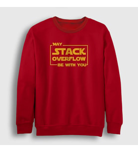 Presmono Unisex Kırmızı Stack Overflow Developer Yazılımcı Sweatshirt 340819tt (Kırmızı)