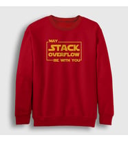 Presmono Unisex Kırmızı Stack Overflow Developer Yazılımcı Sweatshirt 340819tt (Kırmızı)