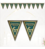 Ramadan Kareem Üçgen Bayrak Flama - 2 mt