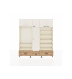 Arges Dolap 18 Raflı 4 Çekmeceli Tek Askılı 220x30x243 Aytaşı-Aytaşı/Çam