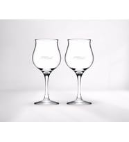 BK Gift Kişiye Özel İsimli İkili Wavy Kırmızı Şarap Bardağı (Beyaz)
