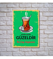 Çay Ahşap Retro Poster  20 X 28 CM