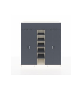 Hyperion Dolap 18 Raflı 9 Kapaklı 220x44x243 Aytaşı-Antrasit/Antrasit