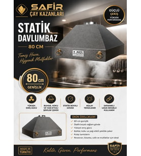 SAFİR GRİ STATİK BOYALI DAVLUMBAZ 80 CM EBATLI SAFİR DAVLUMBAZ