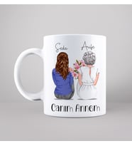 Canım Annem Anne & Kız Tasarımlı Kupa Kişiye Özel