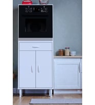 Eliusta Sakür Ankastre Fırın Dolabı 56 cm Özel Genişlik Beyaz  Depolama Alanlı 60x152x56 cm Beyaz Dolap