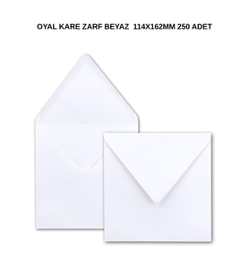 Kare Zarf Beyaz 110 gr 114X162MM 250 Adet – Şık ve Dayanıklı Kare Zarf Seçeneği