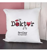 Kişiye Özel Doktor Temalı İsme Özel Kare Yastık