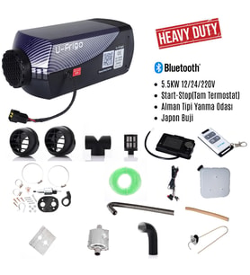 U-Frigo 5.5 Kw 12-24V Webasto Dizel Isıtıcı Start-Stop Bluetooth Heavy Duty Serisi (Siyah)