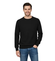 Erkek Spor Reklam Kol Kazak Regular Fit BGL-ST04949 (Siyah)
