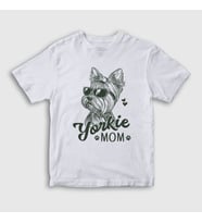 Presmono Unisex Çocuk Beyaz Yorkie Mom Mama Yorkshire Terrier Annesi T-Shirt 556672tt