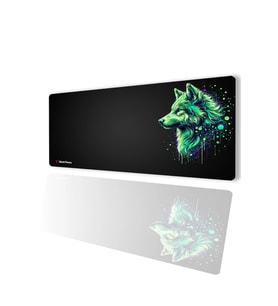 SonicTouch UltraGrand Siyah Neon Yeşili Kurt Dikişsiz Xxl Gaming Oyuncu Klavye Mouse Pad 40x90Cm