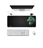 SonicTouch UltraGrand Siyah Neon Yeşili Kurt Dikişsiz Xxl Gaming Oyuncu Klavye Mouse Pad 40x90Cm