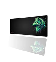 SonicTouch UltraGrand Siyah Neon Yeşili Kurt Dikişsiz Xxl Gaming Oyuncu Klavye Mouse Pad 40x90Cm