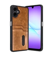 Samsung Galaxy A07 4g Sara Kartvizitli Deri Kılıf - Taba