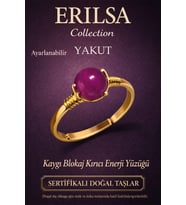 Sertifikalı Kaygı Blokaj Kırıcı Enerji Yüzüğü – Yakut Taşı Ayarlanabilir Gold Akrep Oğlak Koç Burcu (Çok Renkli)